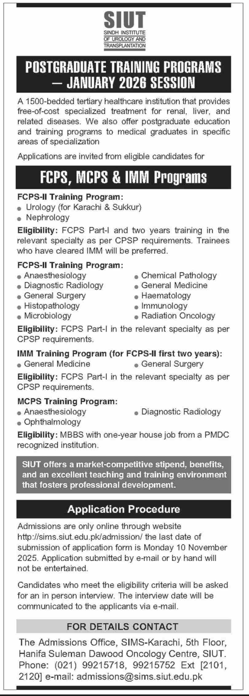 Latest Training Program At Sindh Institute Of Urology SIUT