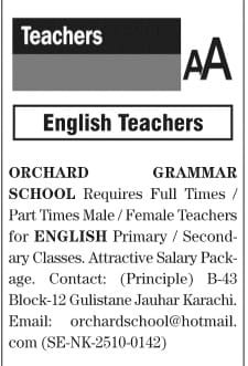 Urgent Orchard Education System Teaching Jobs in Sindh 2025