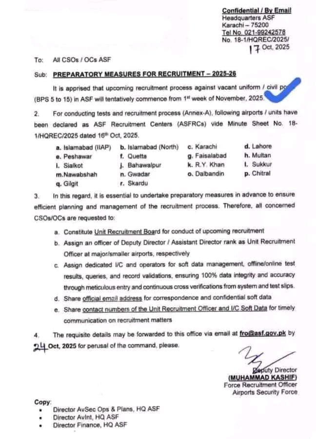 ASF Jobs 2025–26: Recruitment to Begin in November 2025 Official Notification Issued