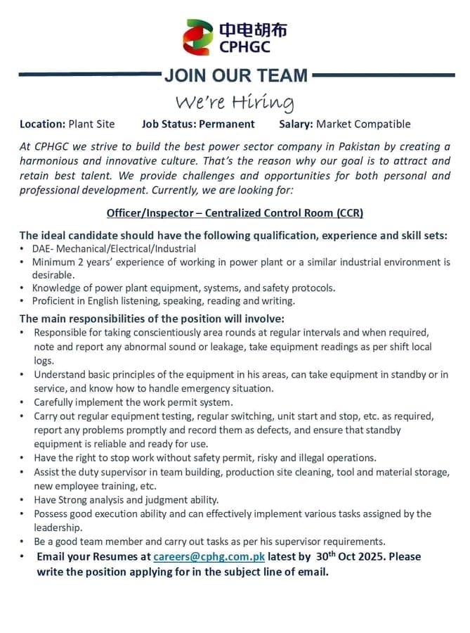 CPHGC Jobs China Power Hub Generation Company 2025