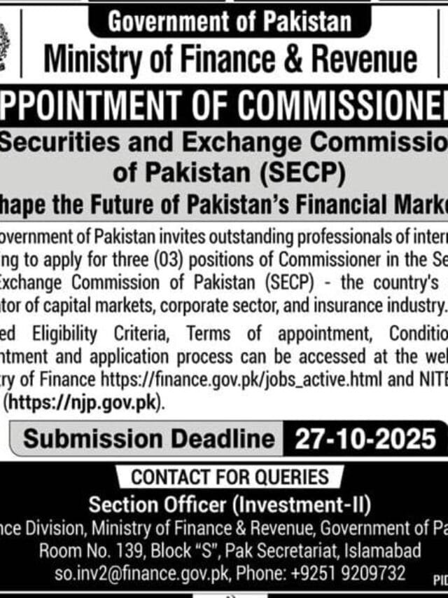 MINISTRY OF FINANCE & REVENUE JOBS 2025