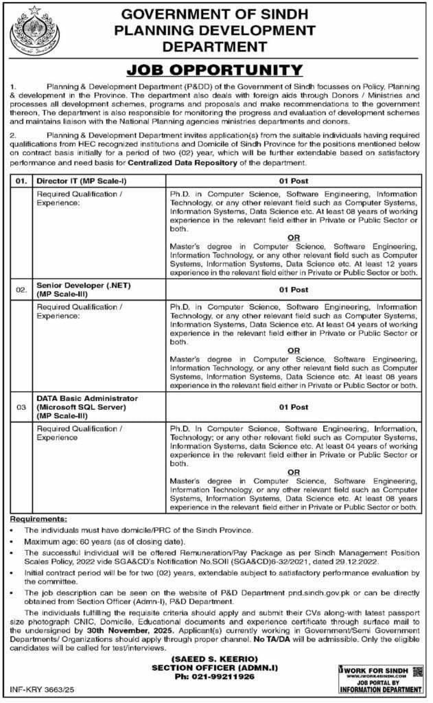 Planning And Development Department Karachi Jobs For 2025 Apply Now 1 Planning And Development Department Karachi Jobs For 2025 Apply Now