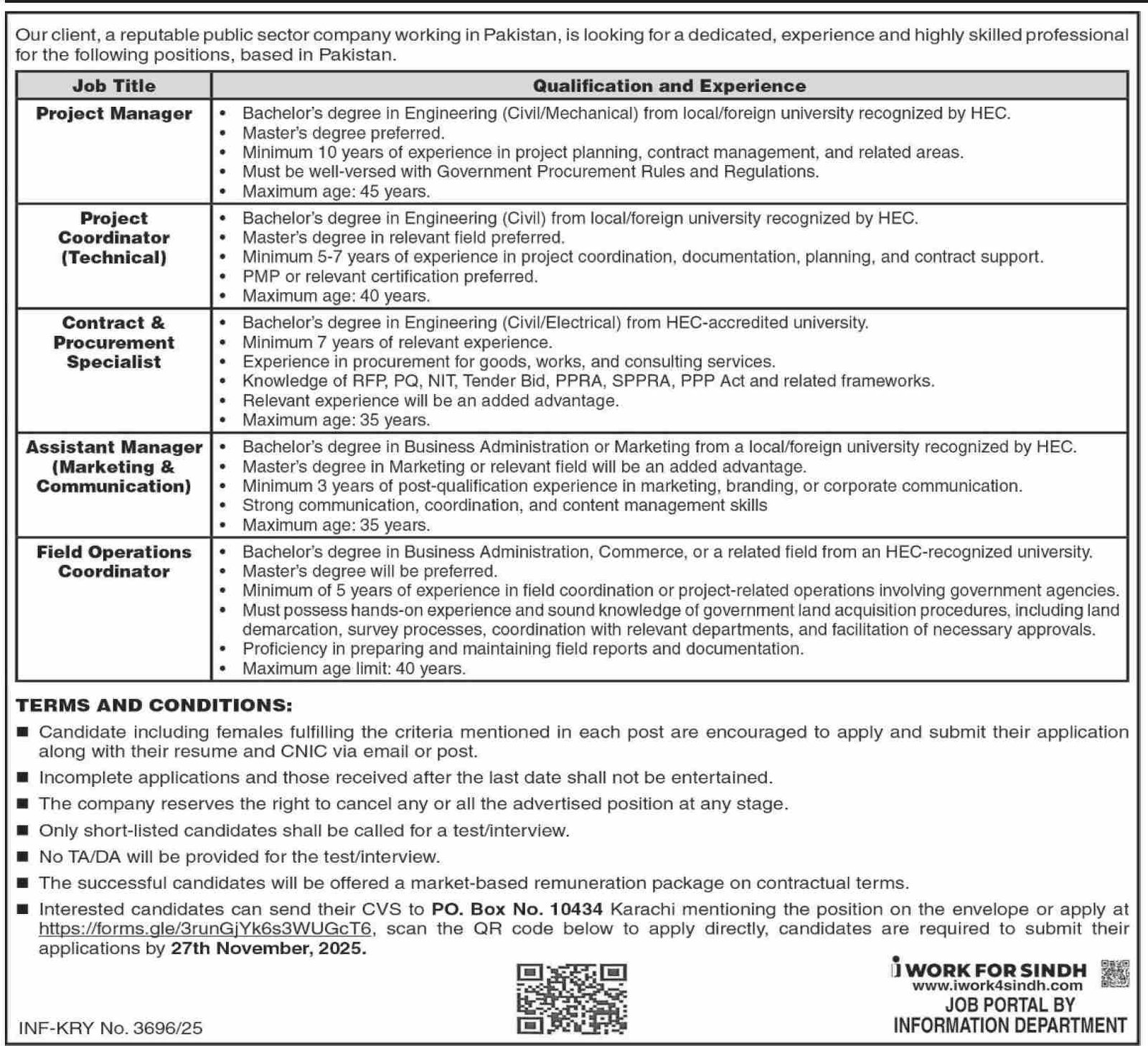 Apply Now For Jobs At Public Sector Company