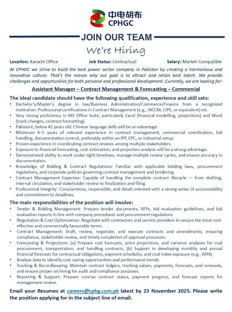 CPHGC Chinese Company Jobs Online Apply By Sending CV