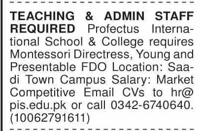 Education Jobs at Profectus International School in Karachi 1 Education Jobs at Profectus International School