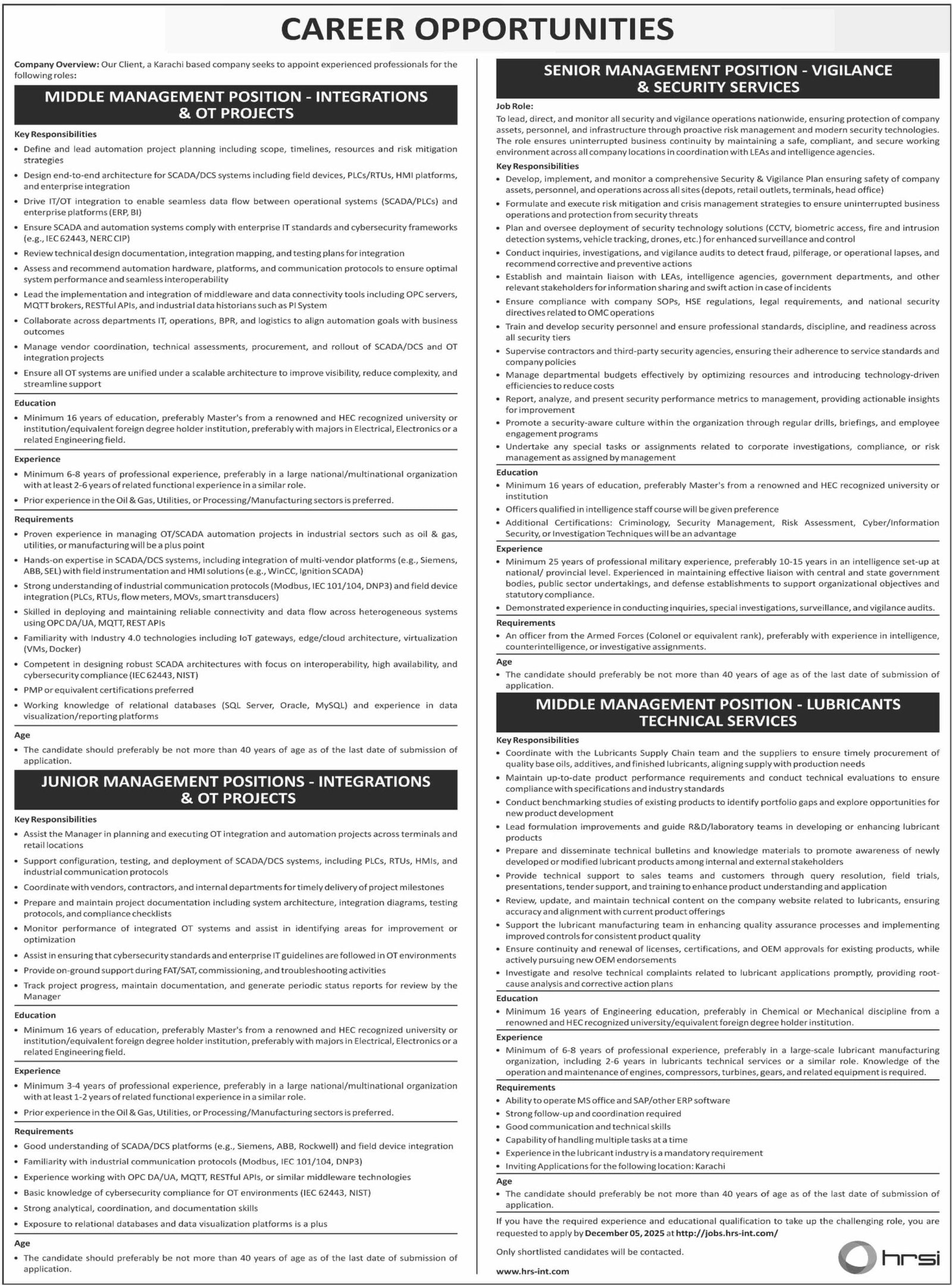 Human Resource Solutions International HRSI New Jobs
