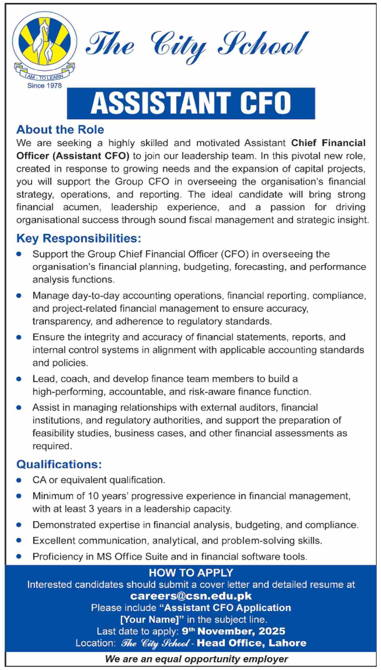 Job Opportunities At The City School New In Karachi 1 Job Opportunities At The City School New In Karachi