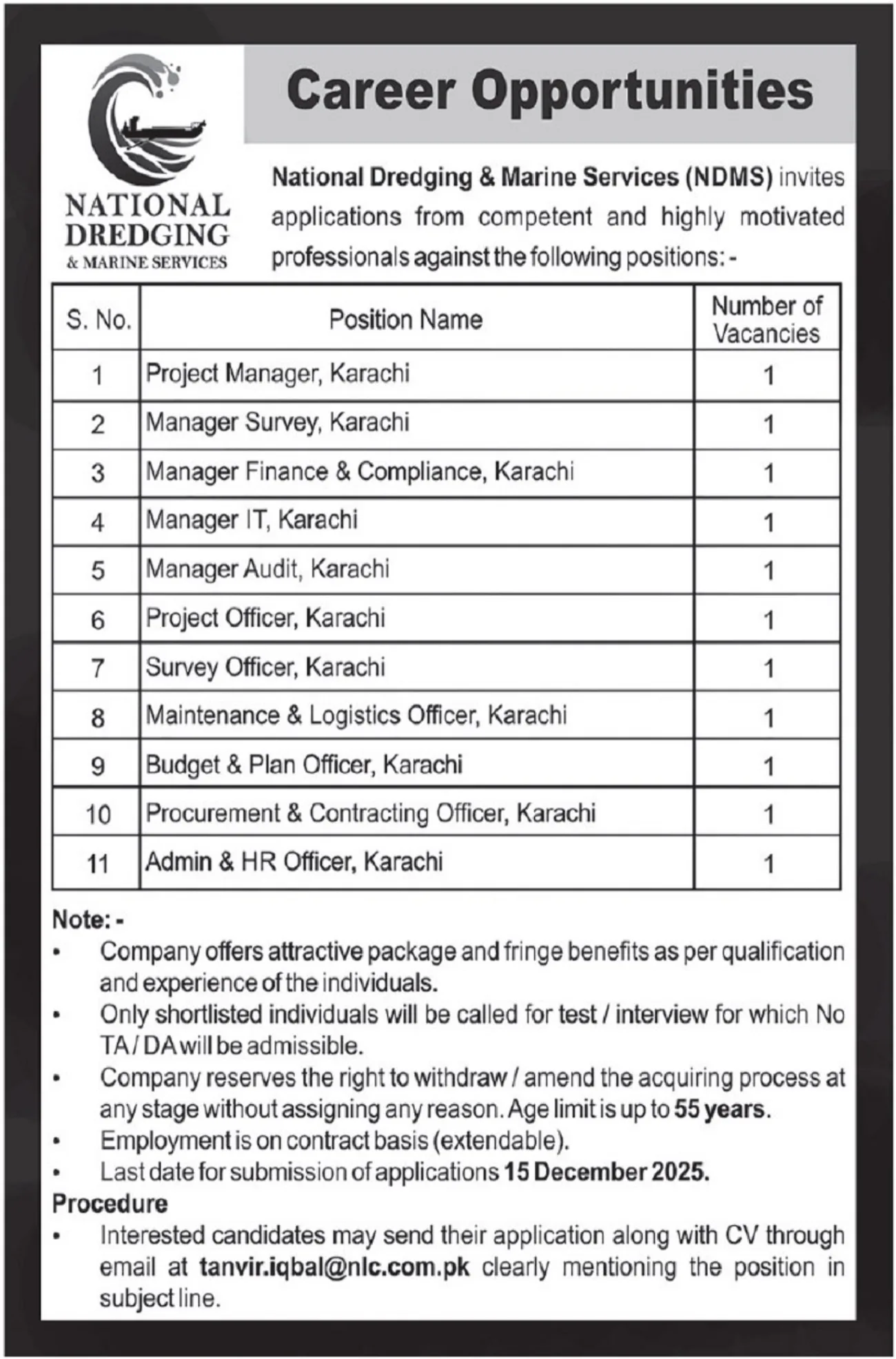 Jobs At National Dredging and Marine Services NDMS