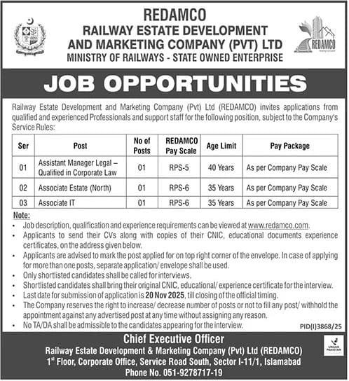 Jobs At Railway Estate Development Department Apply Now