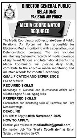 Pakistan Air Force PAF Jobs