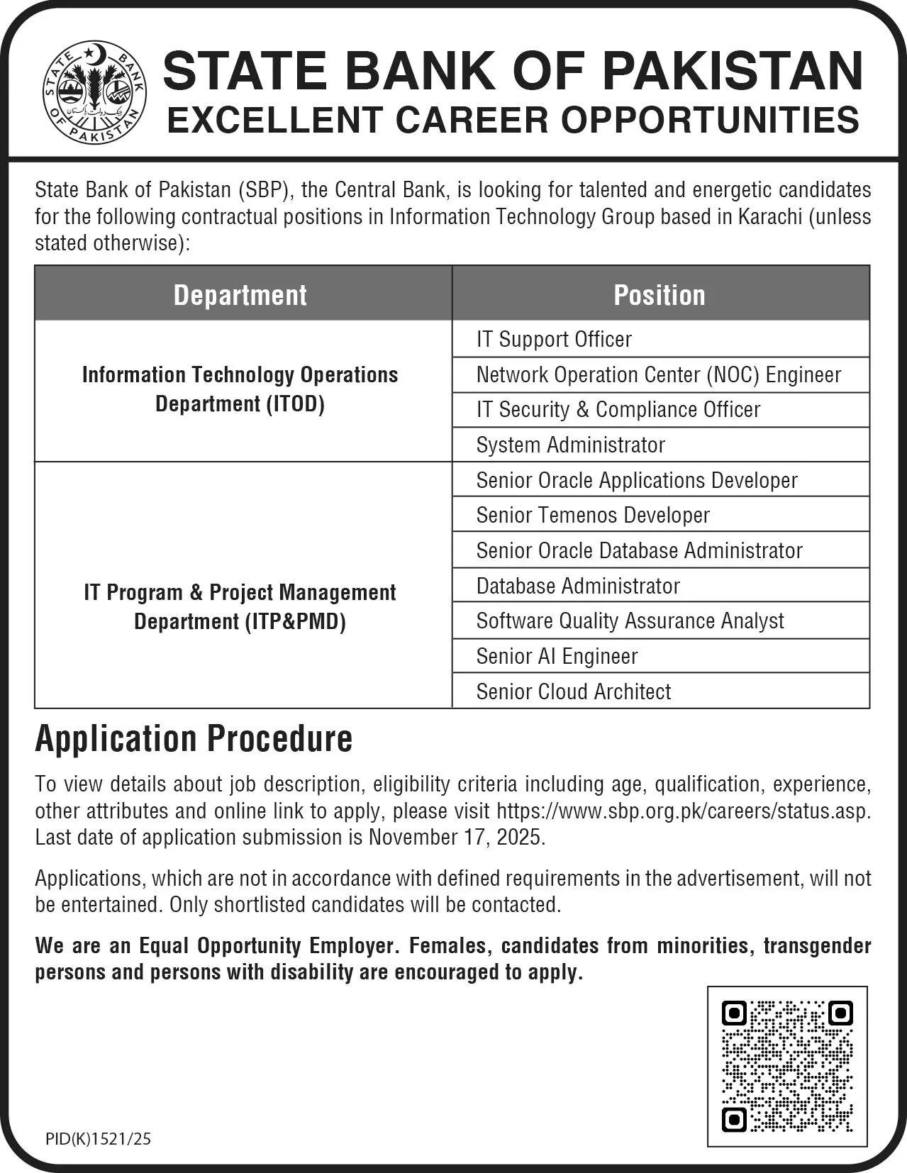 SBP Bank Jobs Open At State Bank Of Pakistan
