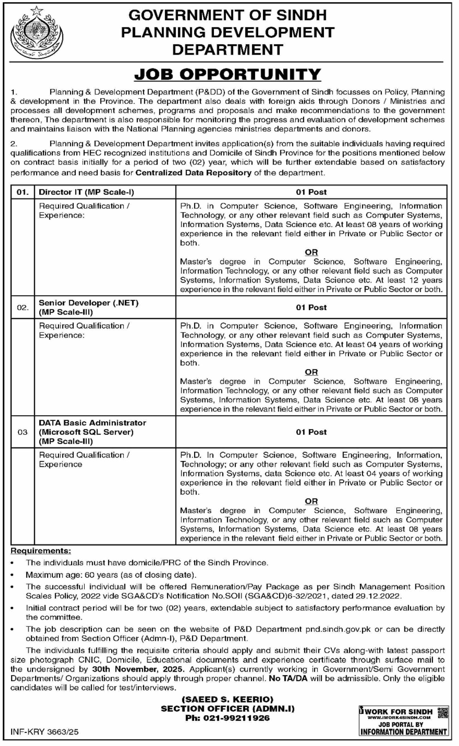 Sindh Planning and Development Department Jobs 2025 New 1 Sindh Planning and Development Department Jobs