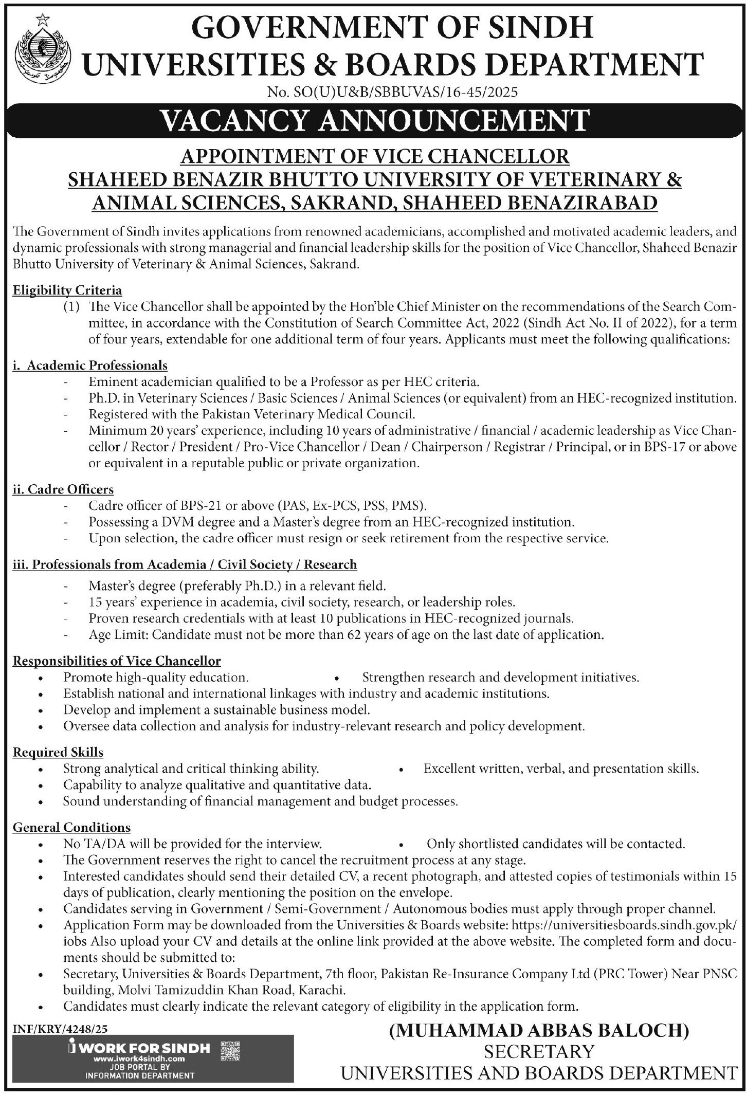 Apply Now For Jobs At Universities and Boards Department 2026