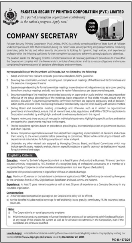 Apply Now For Pakistan Security Printing Corporation Jobs 1 Apply Now For Pakistan Security Printing Corporation Jobs