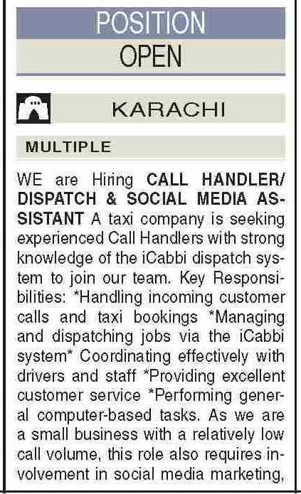 Call Handler and Social Media Assistant Jobs in Karachi 2026