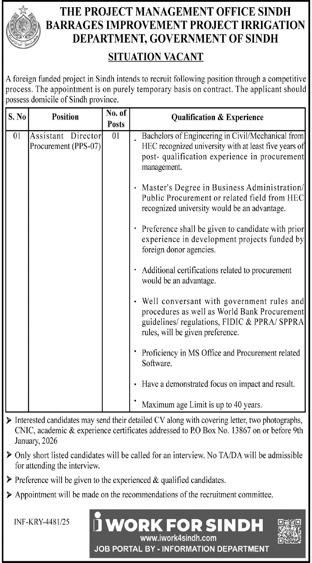 Latest Sindh Barrages Improvement Project Jobs 2026