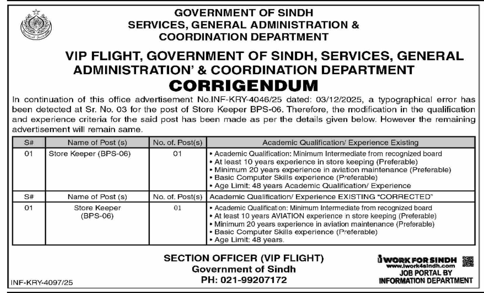 New BPS 06 SJP Jobs At Services General Department