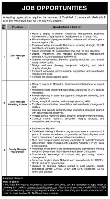Oil and Gas Company Limited Sindh Jobs 2026