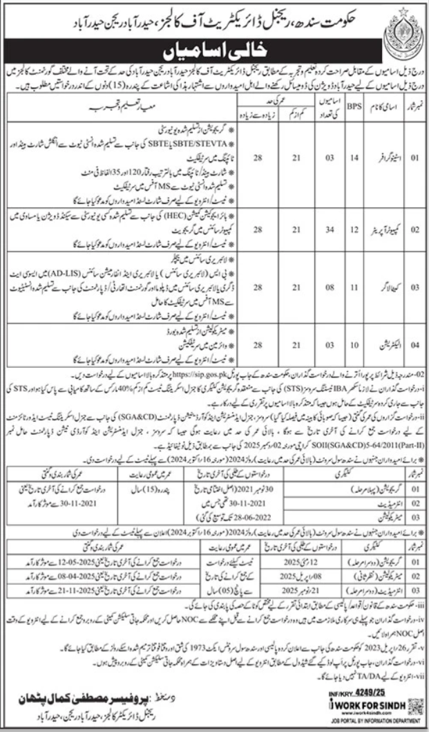 Regional Directorate Of College Hyderabad Jobs 2026