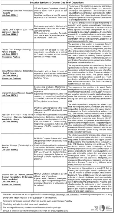 Sui Southern Gas Company Limited Jobs Opportunities 2026
