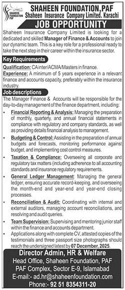 Shaheen Foundation PAF Jobs in Sindh