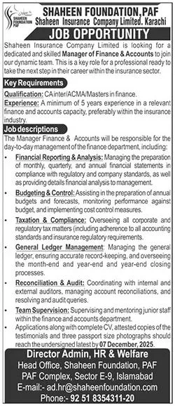 Shaheen Foundation PAF Jobs in Sindh Urgent Basis 1 Shaheen Foundation PAF Jobs in Sindh