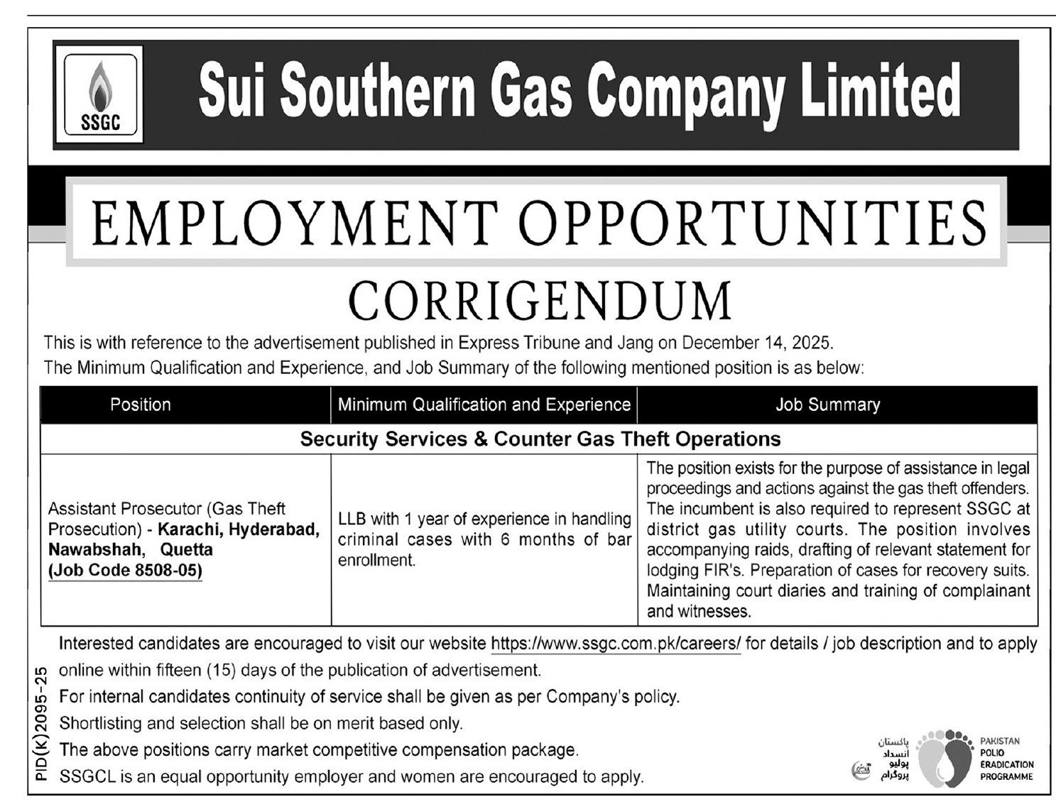 Sui Southern Gas Company SSGC Jobs in Karachi 2026