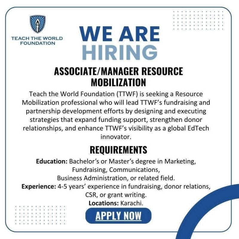 The World Foundation NGO Jobs in 2026 Apply Now