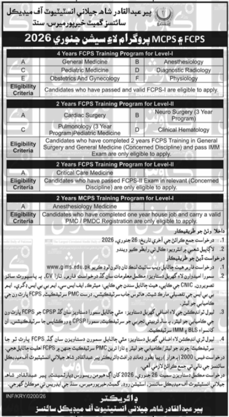 Abdul Qadir Jeelani Institute Of Medical Science Jobs 2026