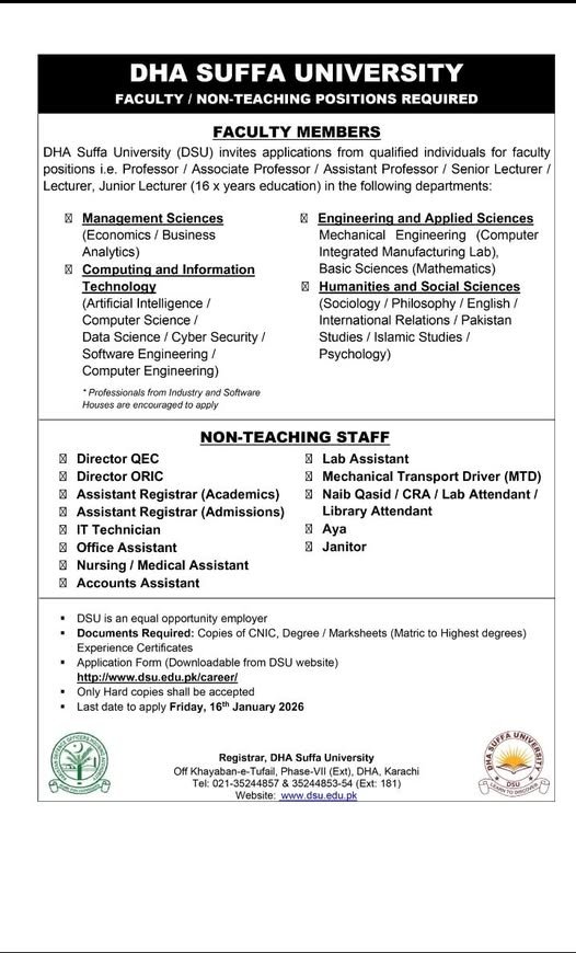 Non Teaching And Teaching Jobs in Sindh 2026