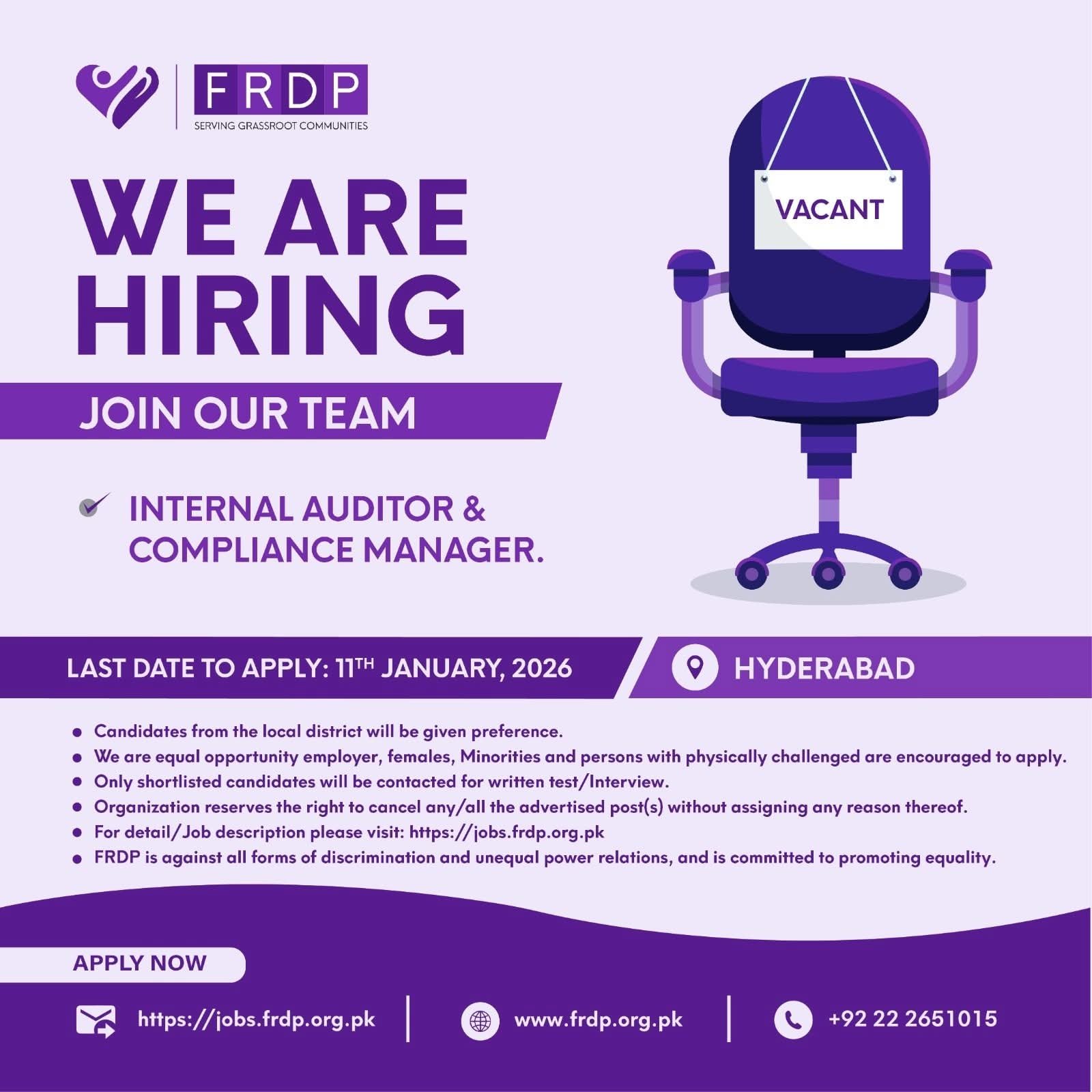 Fast Rural Development Foundation FRDP NGO Jobs 2026