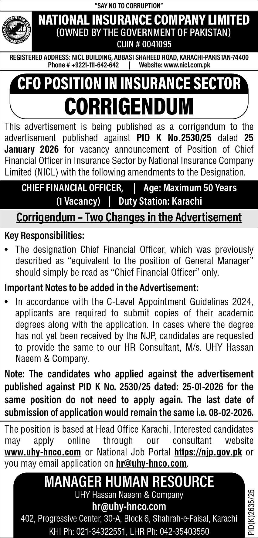Jobs At National Insurance Company Limited NICL Sindh