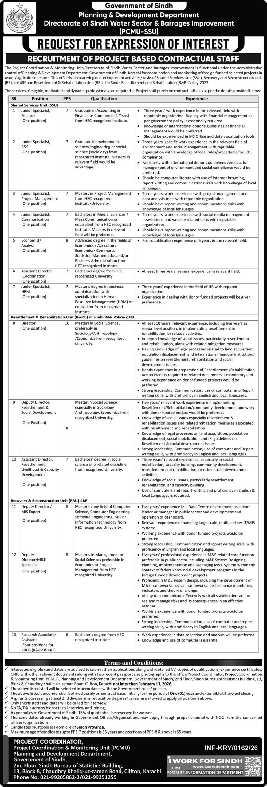 Jobs At Sindh Planning And Development Department