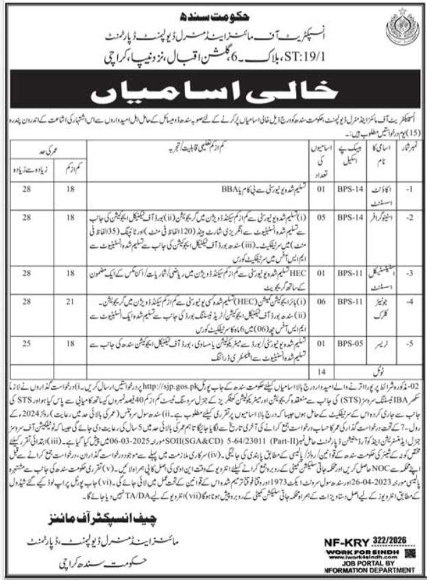 Mines and Mineral Development Department SJP Jobs 2026