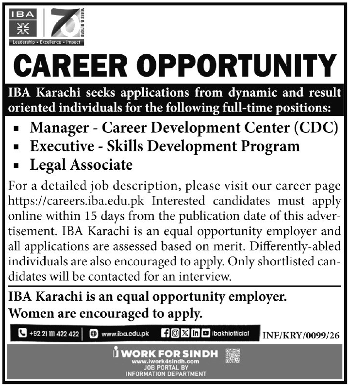 Opportunities Of Jobs at Institute of Business Administration IBA