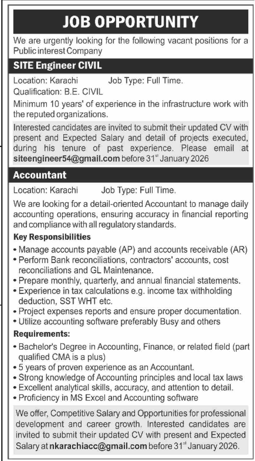 Public Sector Company Jobs 2026 in Sindh