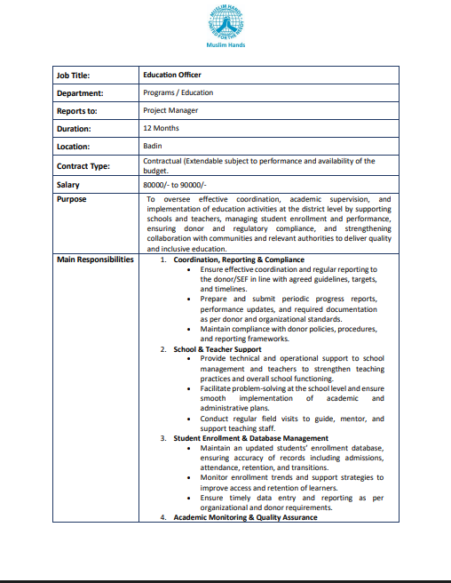 Apply for Jobs at Muslim Hands NGO 2026