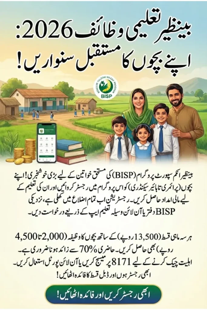 Benazir Taleemi Wazaif Online Registration 2026 Apply in 4 Easy Steps