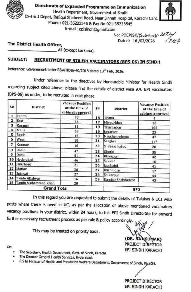EPI Health Department Jobs 2026