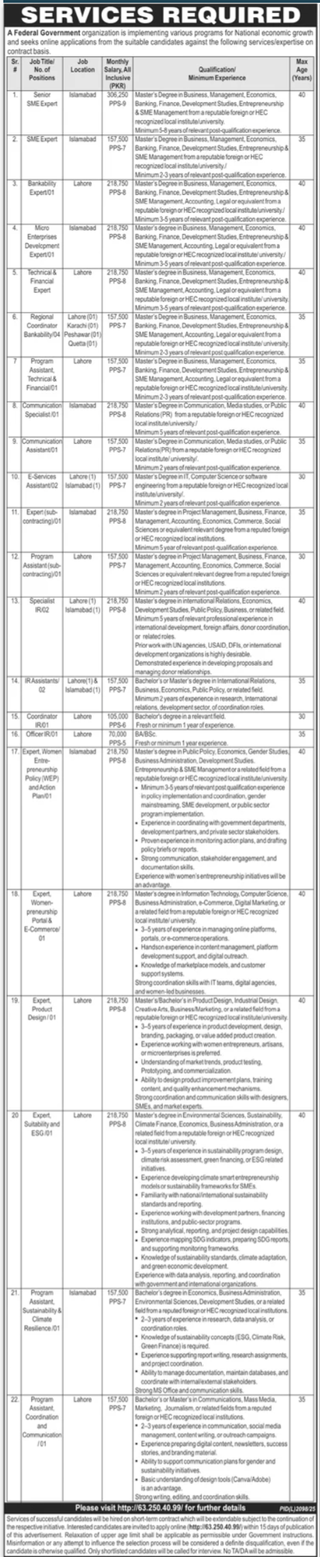 Federal Government Organization Jobs In Sindh 2026