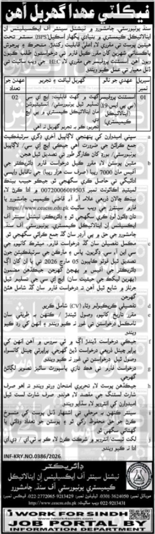 The University Of Sindh Jamshoro Jobs 2026 Apply Now 1 The University Of Sindh Jamshoro Jobs 2026