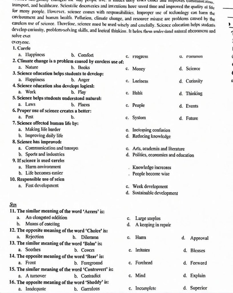 IBA STS Intermediate Category Test Unofficial Answer Key Evening Shift Paper (07 February 2026)